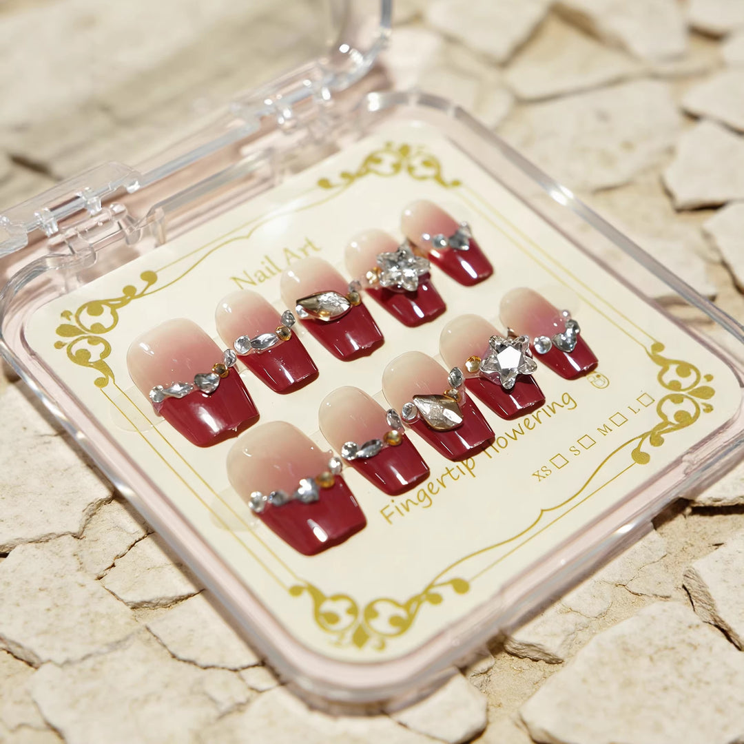 Decorative Rhinestone-Embellished Press-On Nail Tips Stornfield