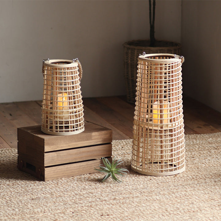 High-quality basket lamp in natural design Stornfield