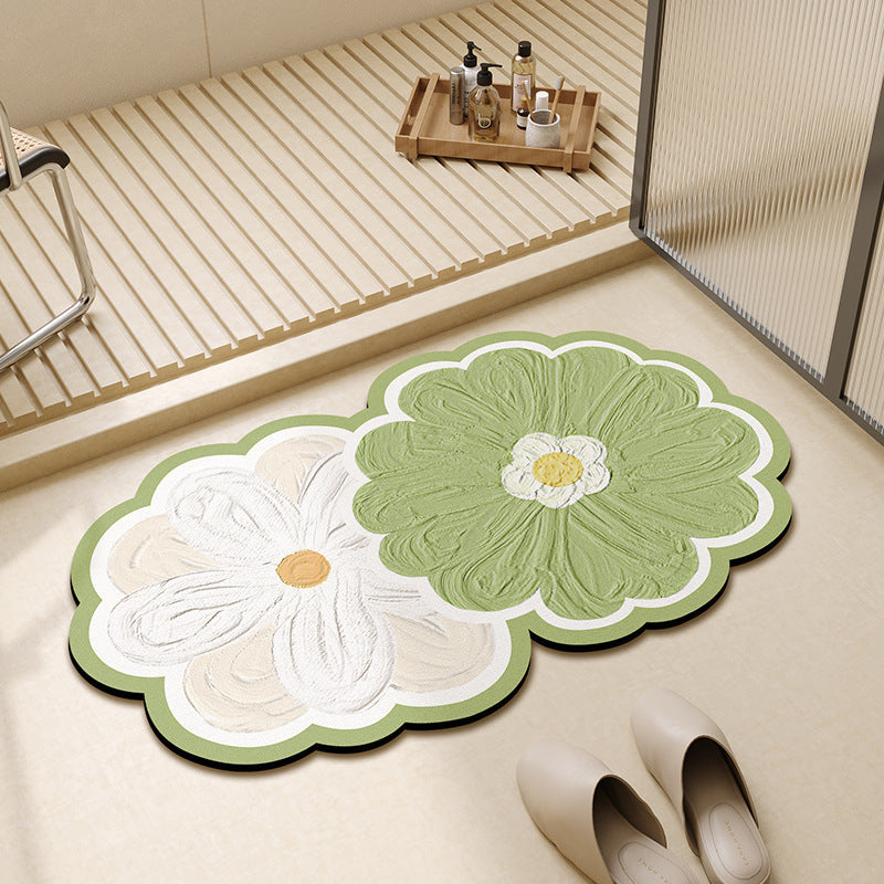 Floral Shape Bathroom Mat