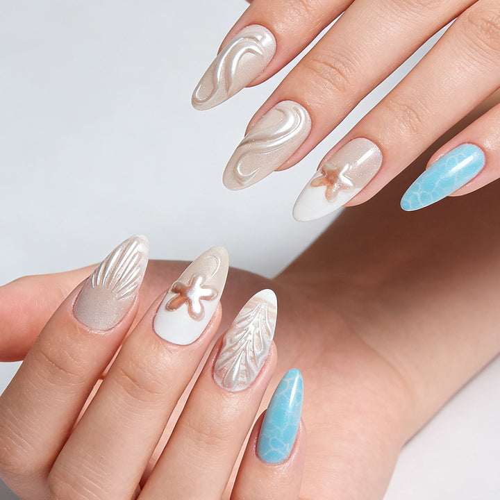 Artistic Textured Press-On Nails Stornfield