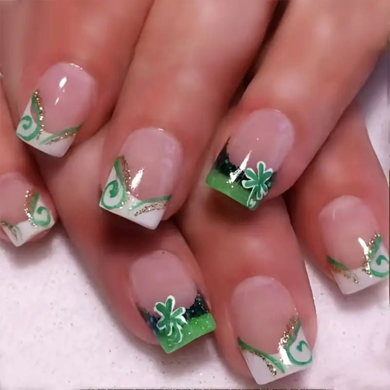 Decorative French Tip Nail Art Enhancements Stornfield