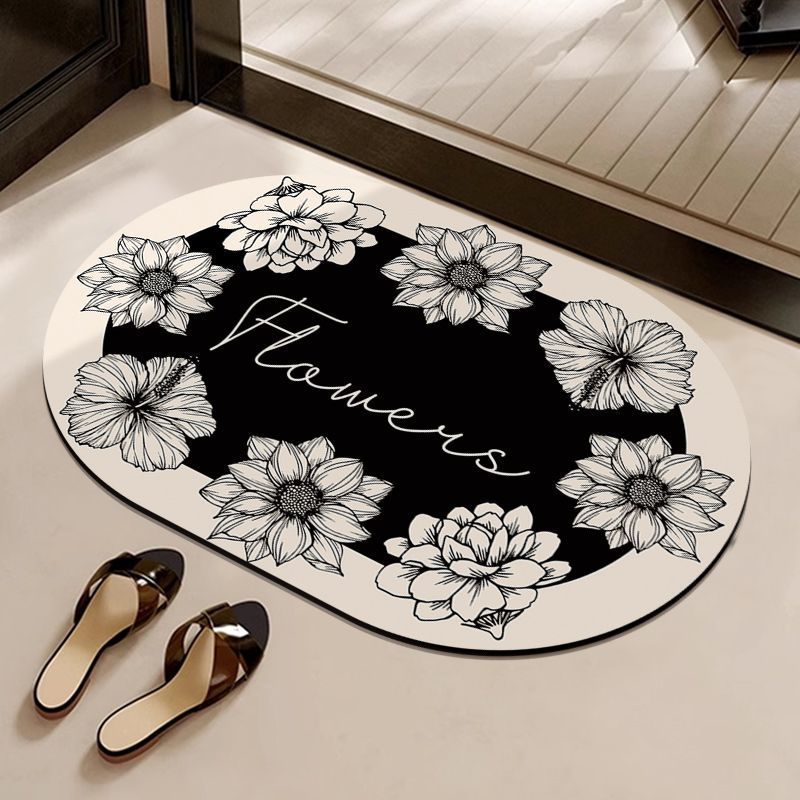 Decorative Flower-Themed Entrance Mat