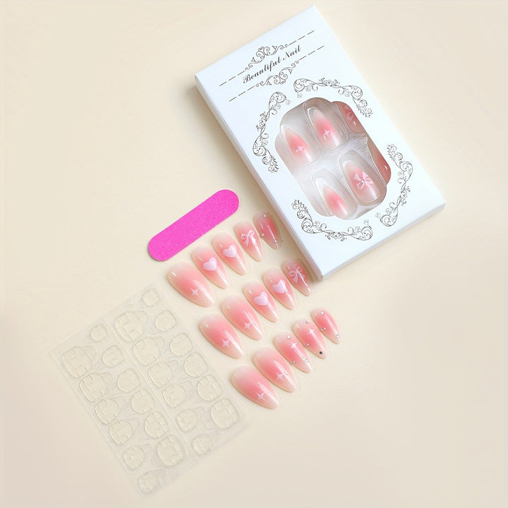 Artificial Nail Set with Romantic Design Stornfield