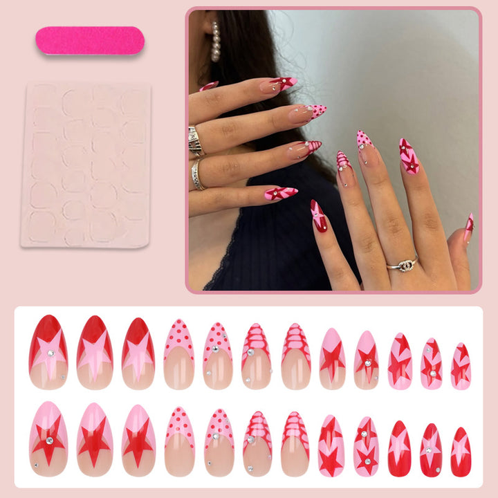 Nail art set with creative star and heart designs Stornfield