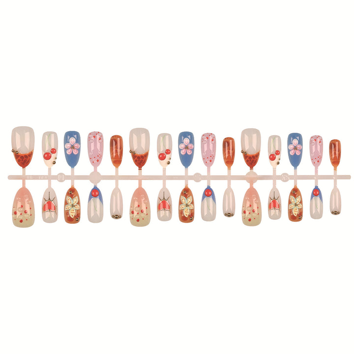 Artistic Floral Design Press-On Nail Set