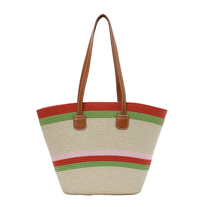 WoColorful Straw Beach Tote Bag Stornfield