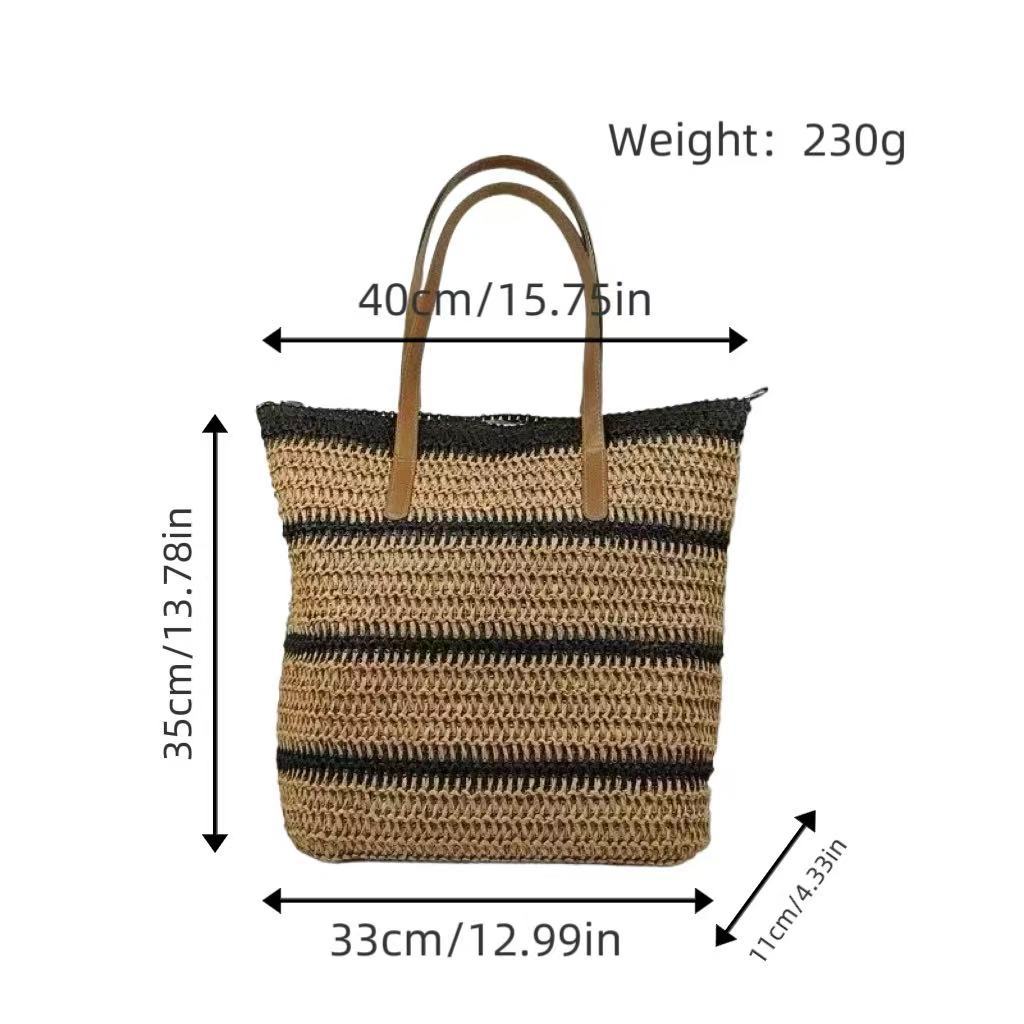 Beach bag with modern stripes and robust carrying straps Stornfield