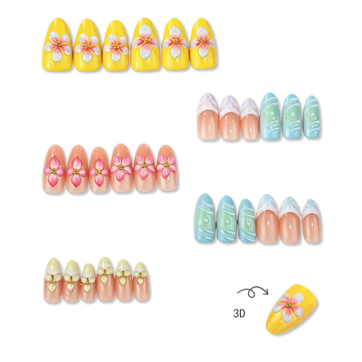 Floral Articulate Press-On Nail Set