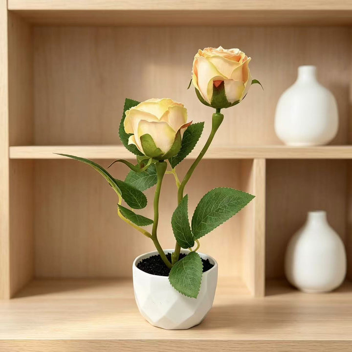 Decorative Artificial Rose Plant Arrangement for Home Decor