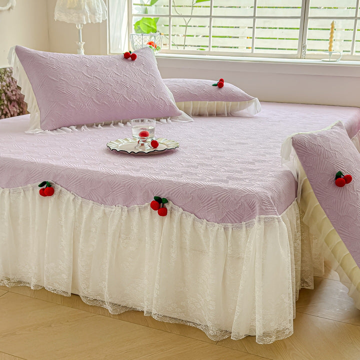 Women's bedspread with playful ruffle design and elegant texture Stornfield