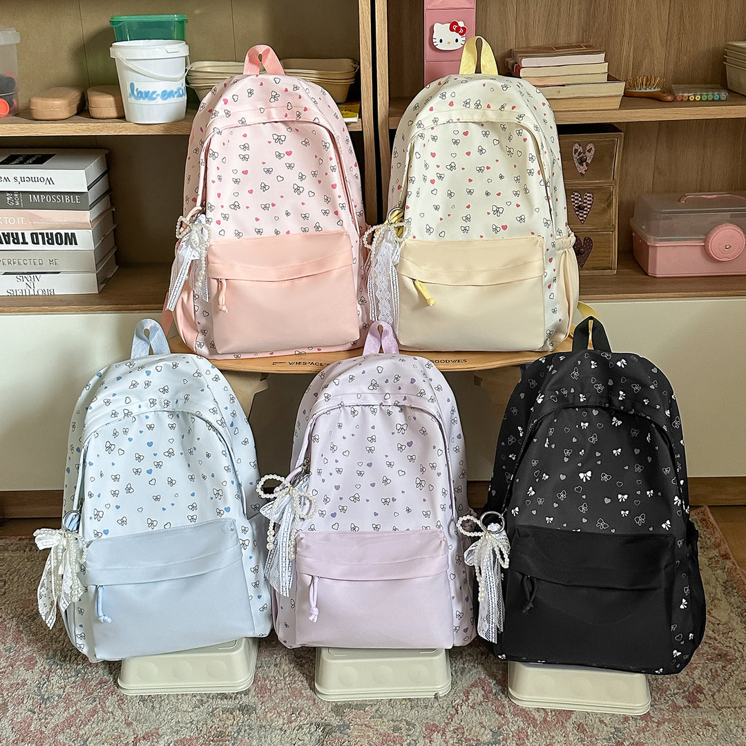 Stylish Heart-Printed Backpack Stornfield