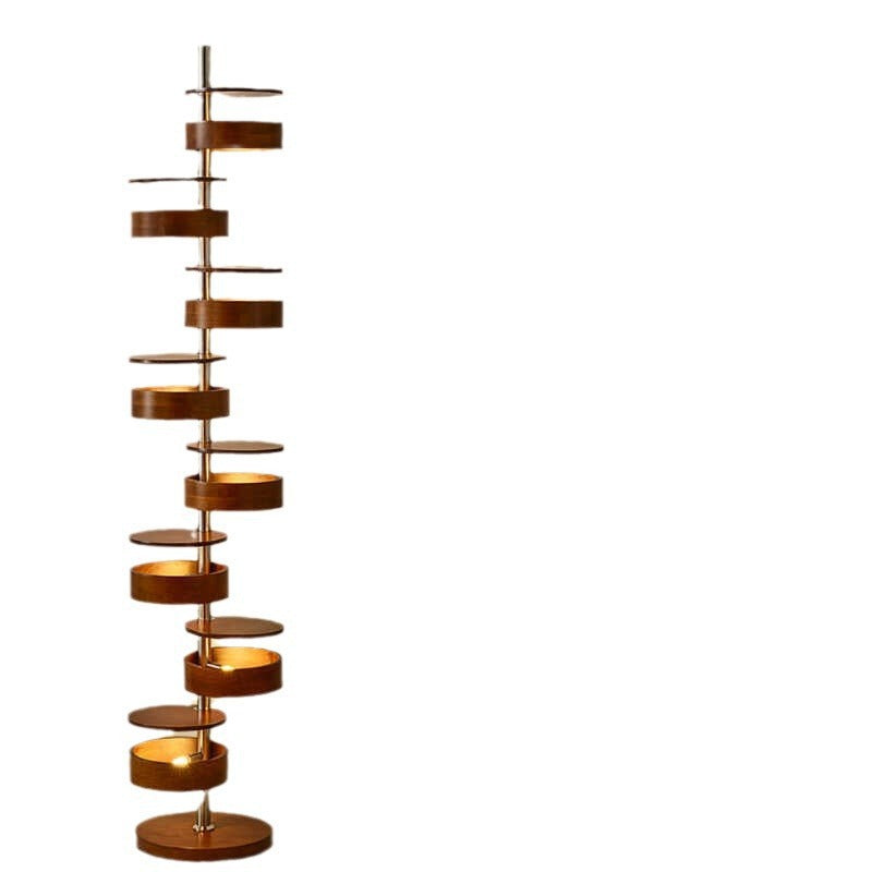 Spiral Floor Lamp with Multiple Light Discs
