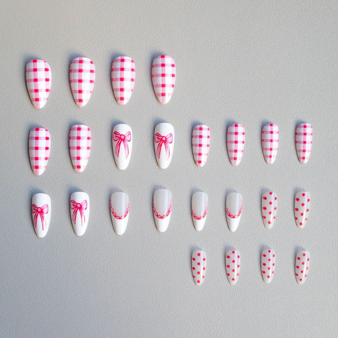 Creative Bow-Embellished Acrylic Nail Art Kit