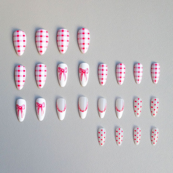 Creative Bow-Embellished Acrylic Nail Art Kit
