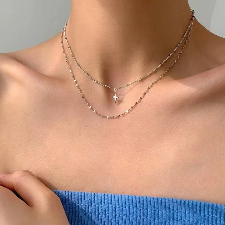 Layered Star and Dot Chain Necklace Stornfield