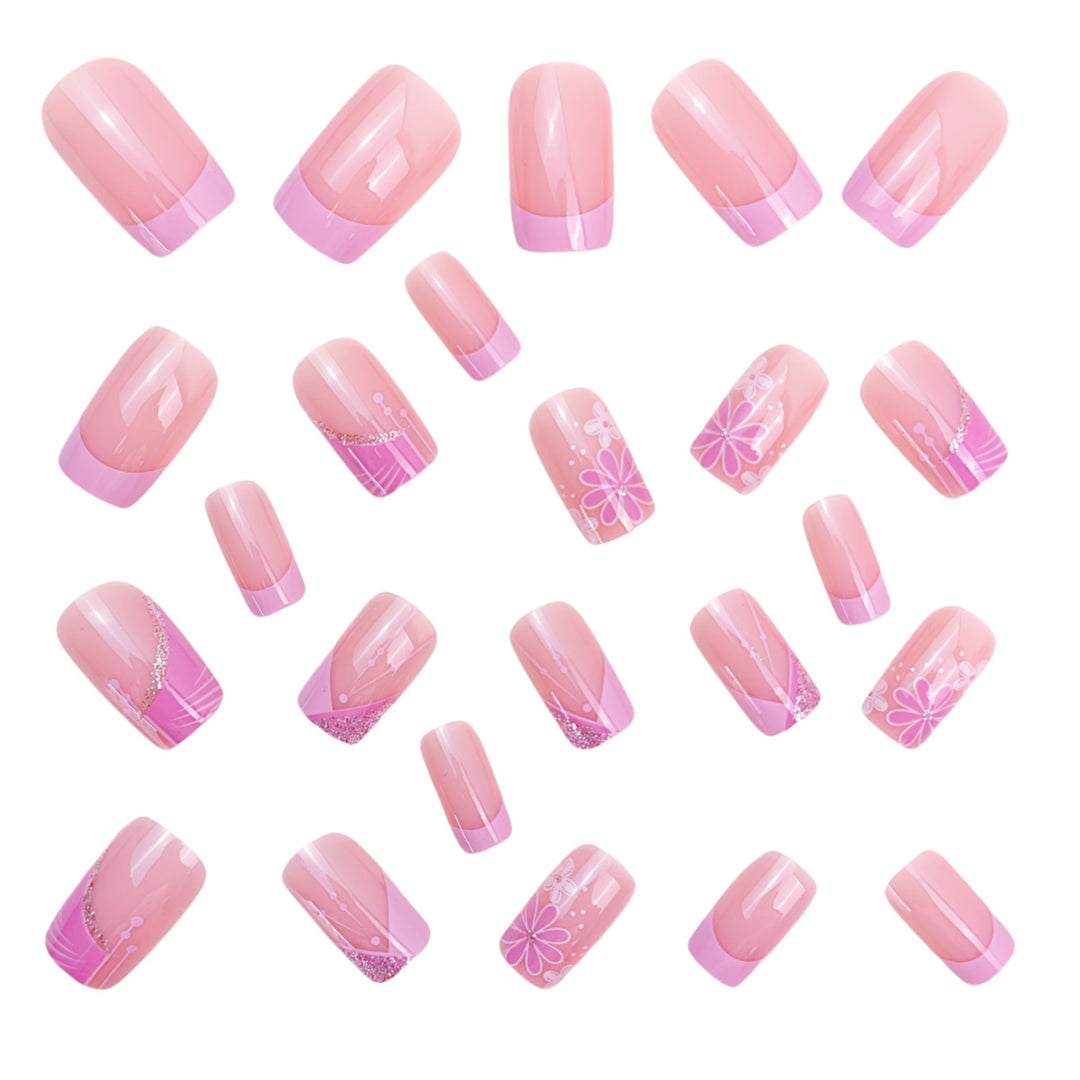 Floral Acrylic Press-On Nail Art Stornfield