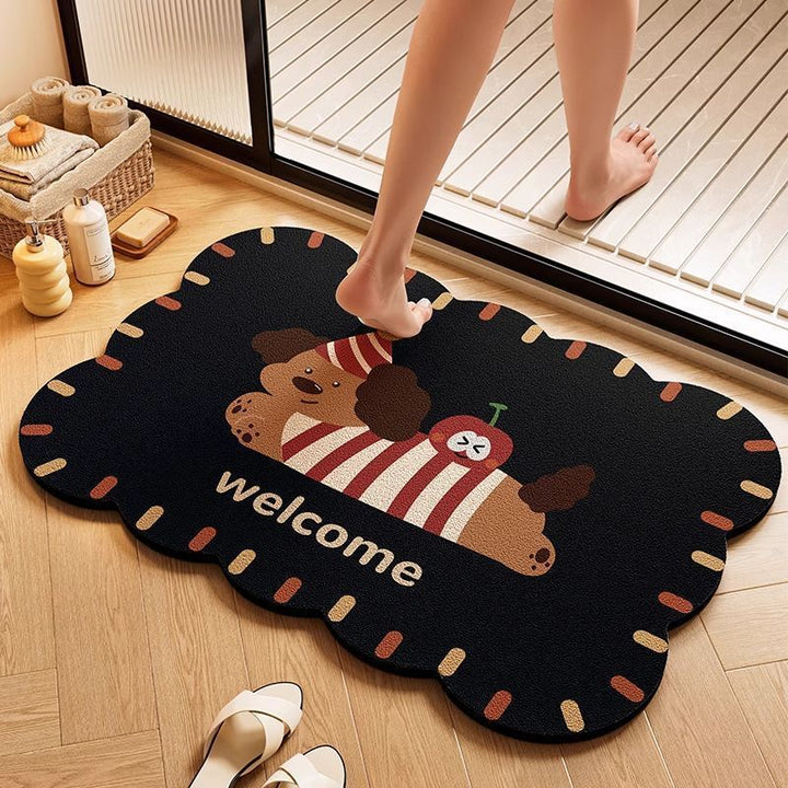 Playful Dog-Themed Bath Rug