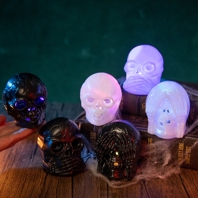 Glow-In-The-Dark Skull Candle Holders
