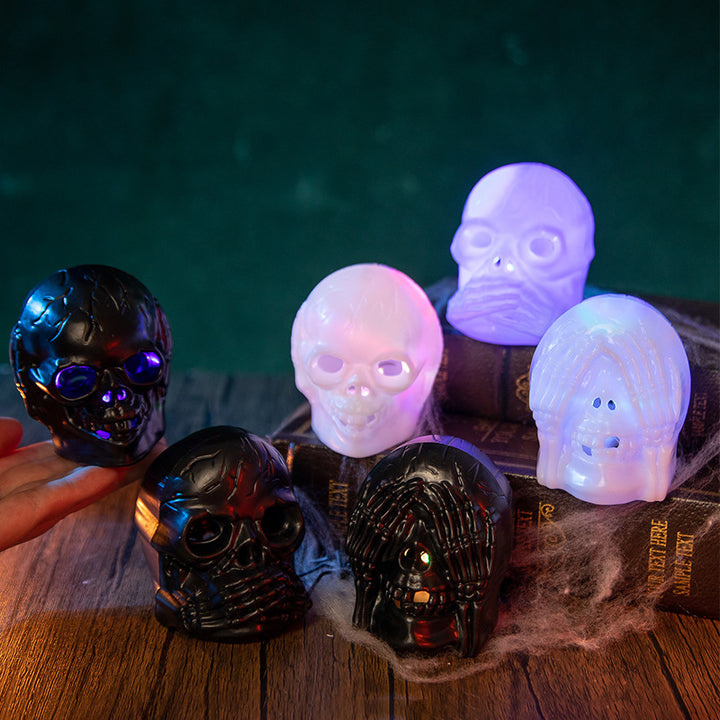 Glow-In-The-Dark Skull Candle Holders