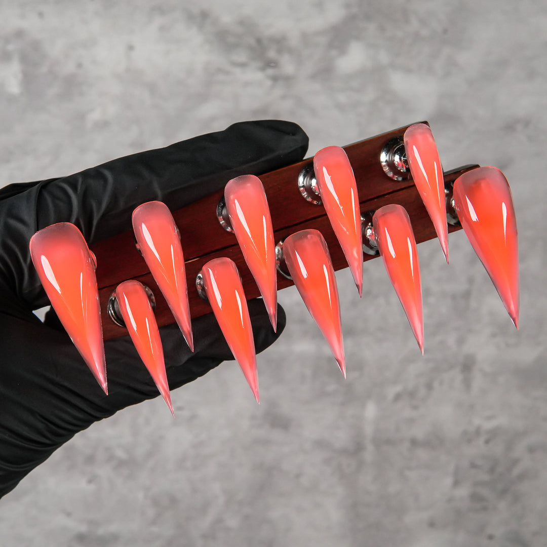 Sharp Stiletto Press-On Nail Set with Ombre Finish
