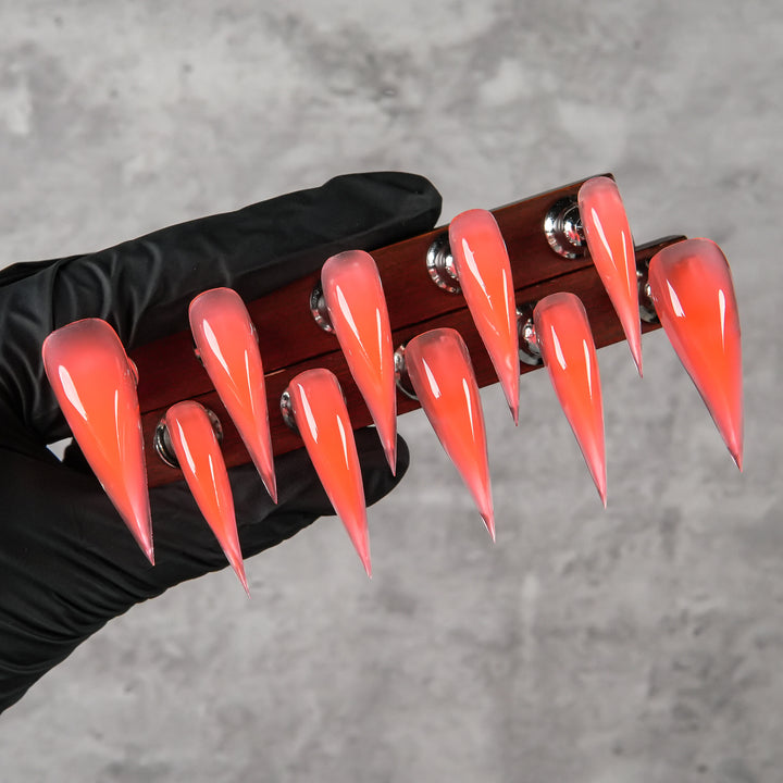 Sharp Stiletto Press-On Nail Set with Ombre Finish