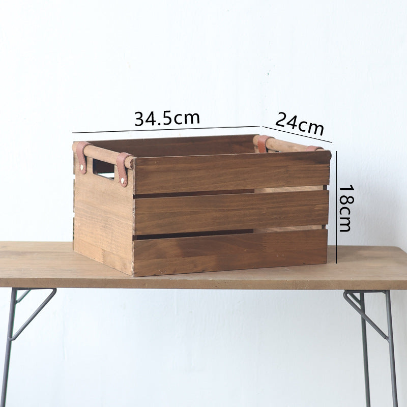 Robust storage basket made of wood Stornfield