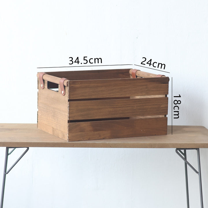 Robust storage basket made of wood Stornfield
