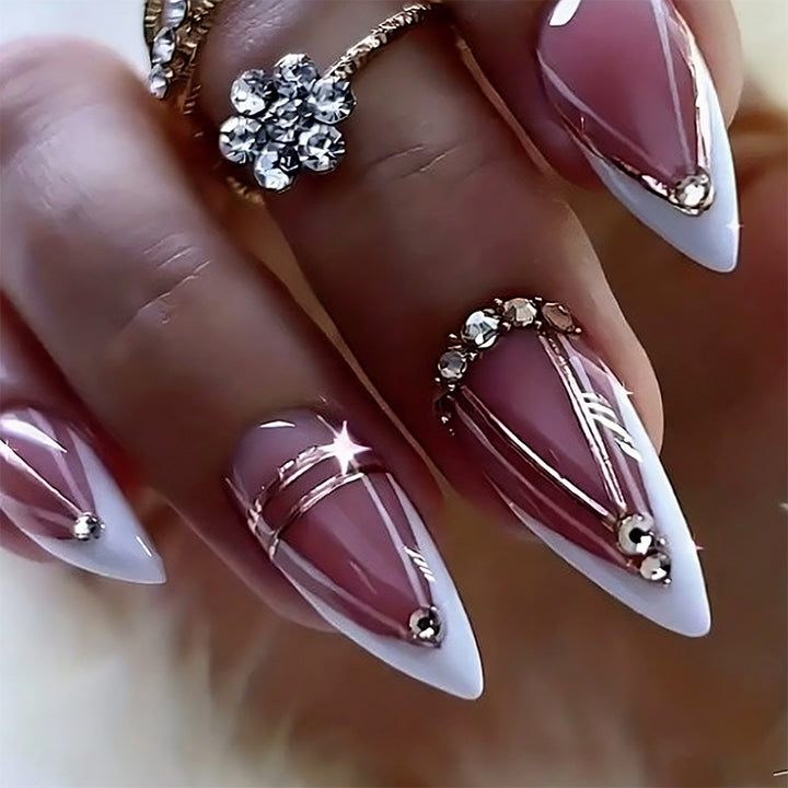 Artistic Nail Tips with Glitter Accents Stornfield