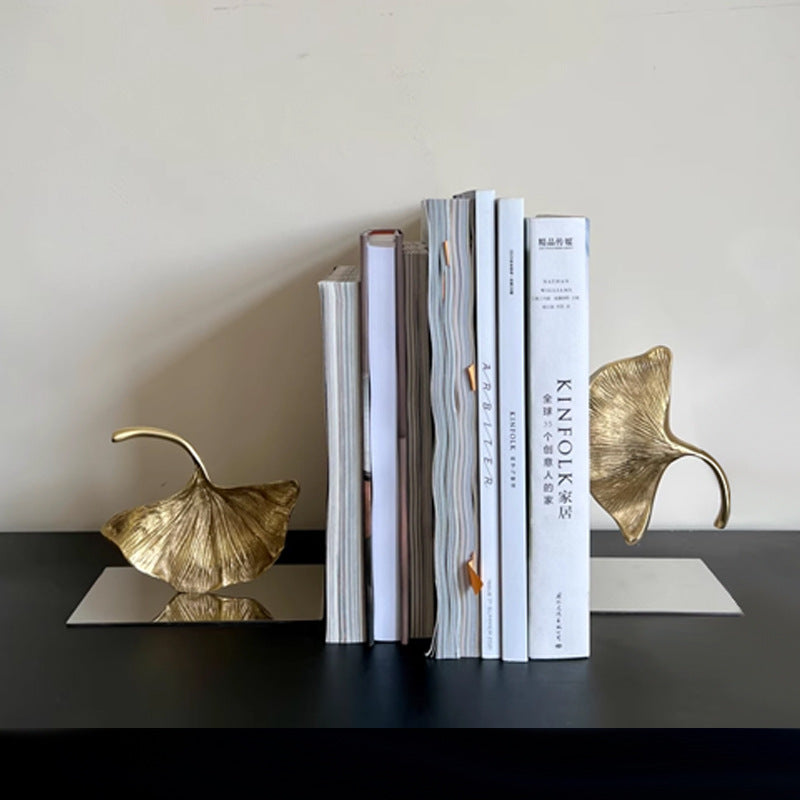 Decorative Leaf-Shaped Bookends