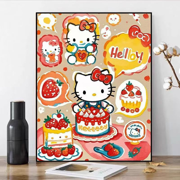 Whimsical Cat-Themed Canvas Art Print Stornfield
