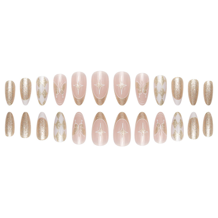 Glamorous Stiletto Press-On Nails with Glitter and Decorative Accents Stornfield