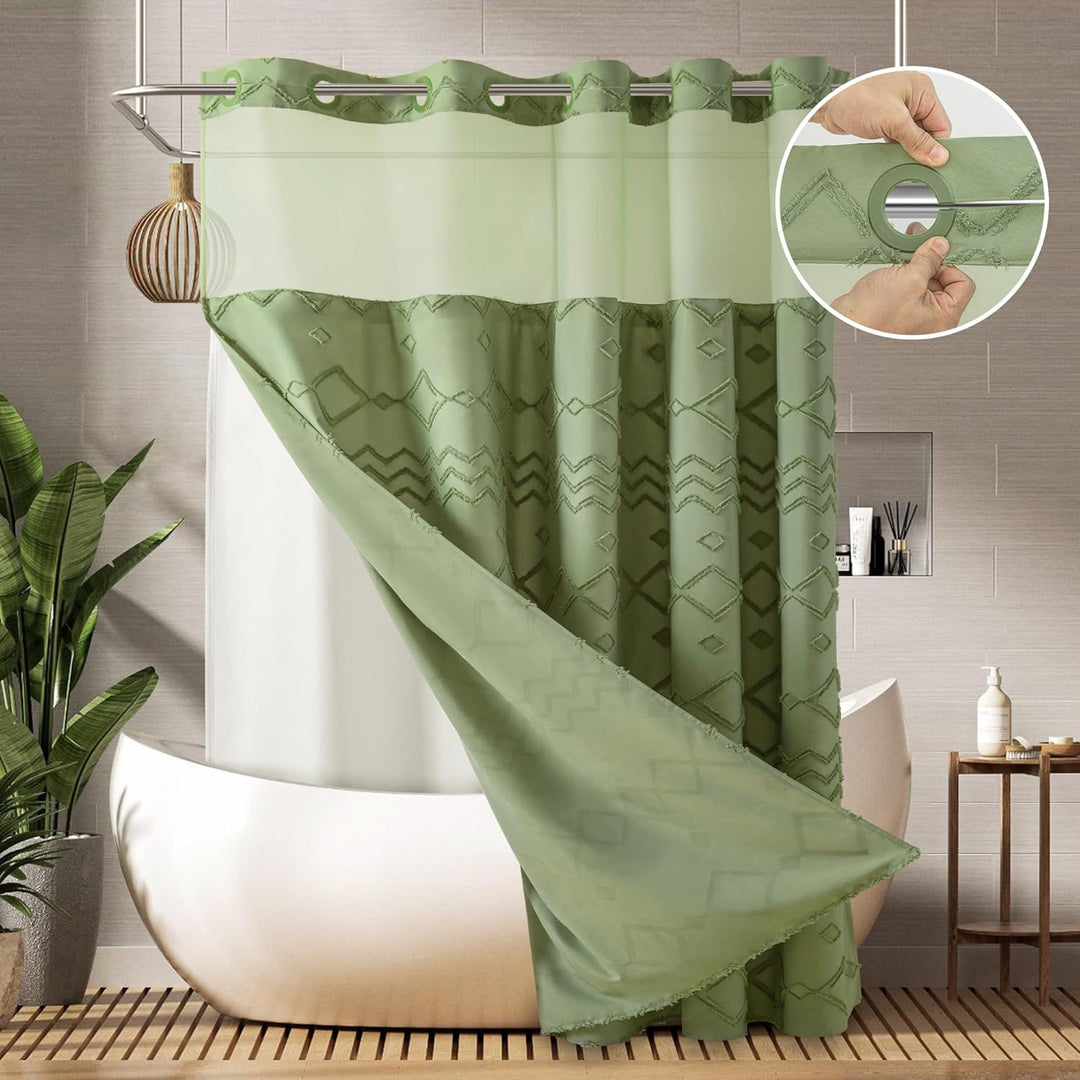 Textured Geometric Design Shower Curtain Stornfield