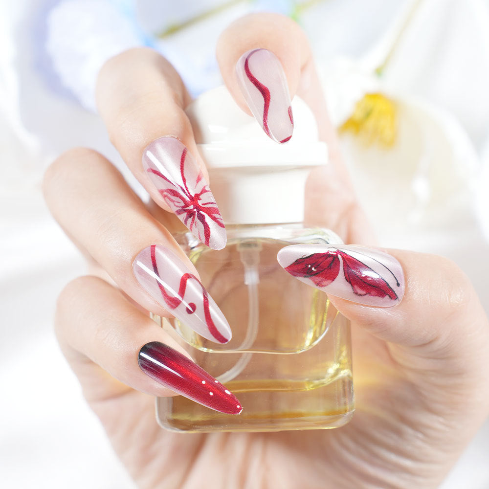 Artistic Long Press-On Nail Design Stornfield