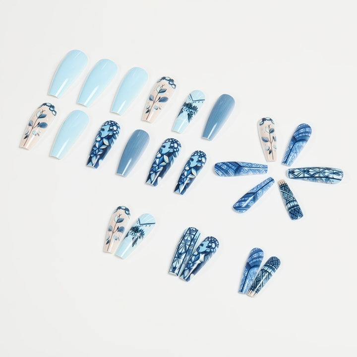 Nail art with floral and geometric design Stornfield