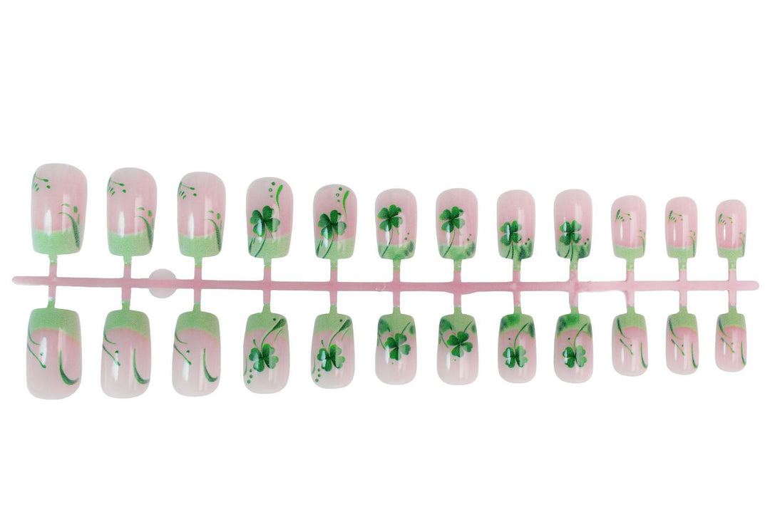 Artificial nail set with glamorous glitter and lucky designs Stornfield