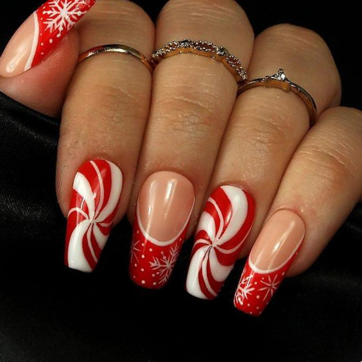 Festive Candy Cane Nail Art Set Stornfield