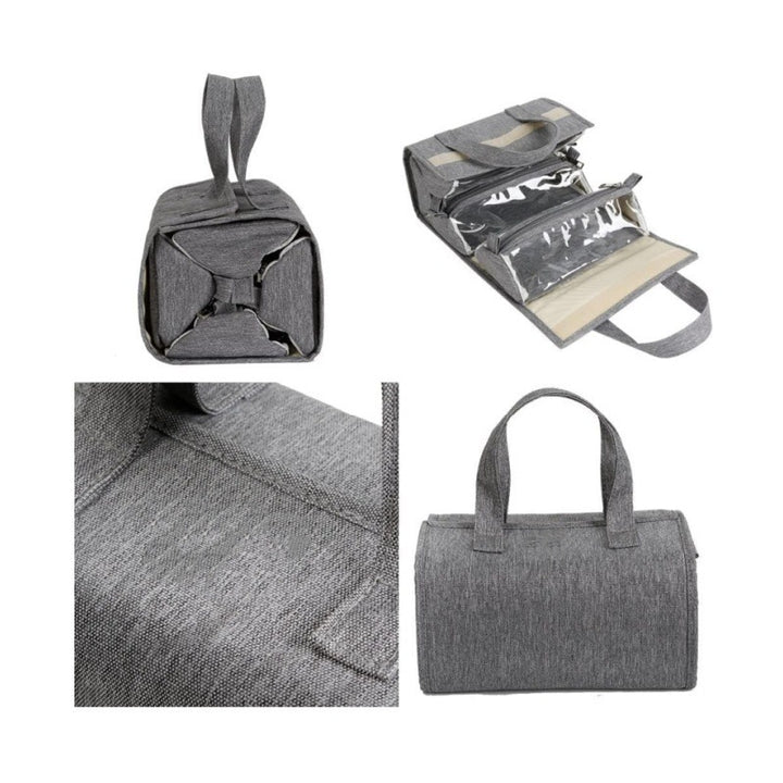 Practical cosmetic organizer bag with transparent compartments Stornfield