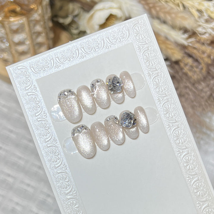 Luxury Gemstone Embellished Press-On Nail Art Stornfield