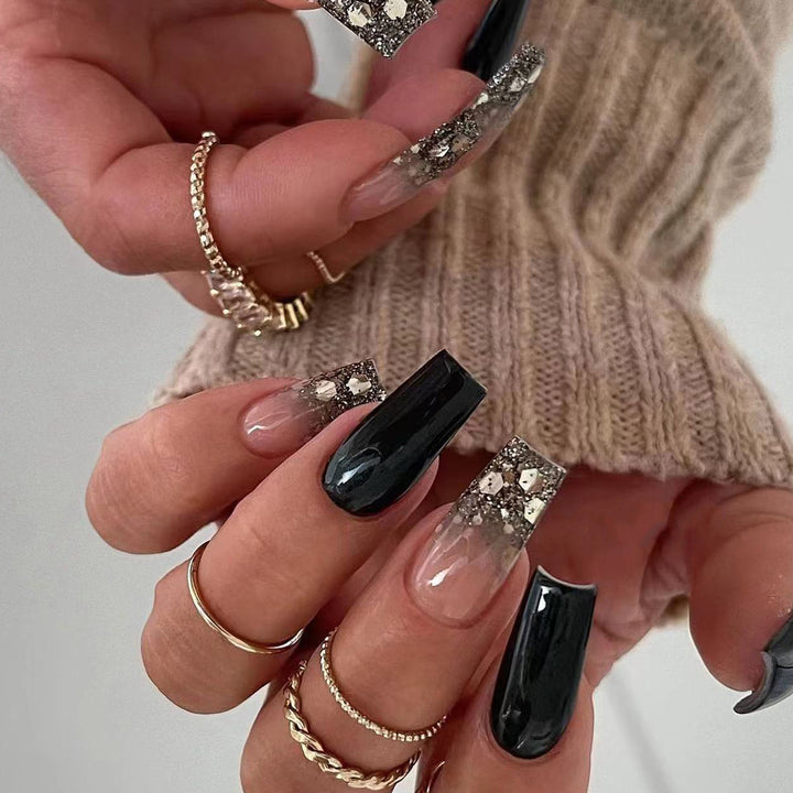 Artistic Acrylic Nails with Glitter Accents Stornfield