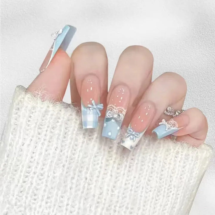 Artistic Floral Press-On Nail Set Stornfield