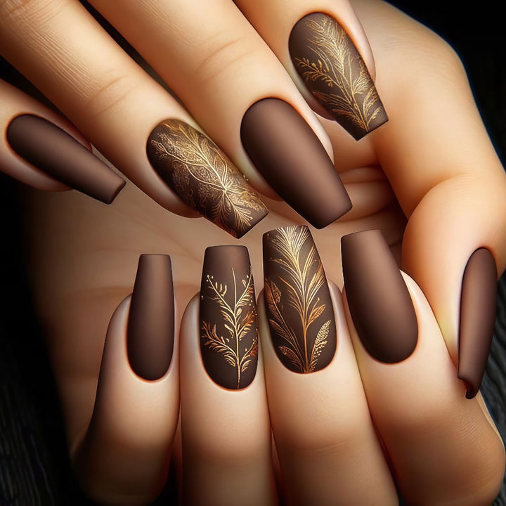 Artificial nails with elegant botanical design Stornfield