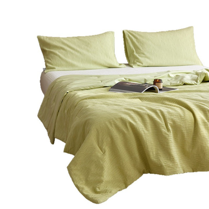 Light cotton muslin blanket with wave texture and breathable filling