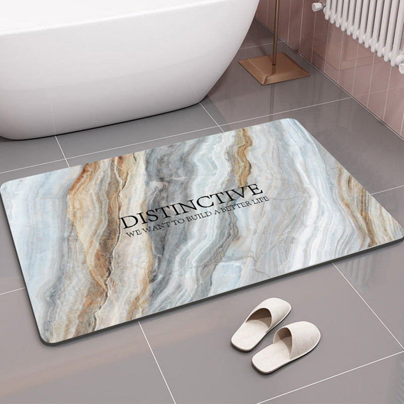 Geometric Patterned Memory Foam Bath Mat for Bathroom