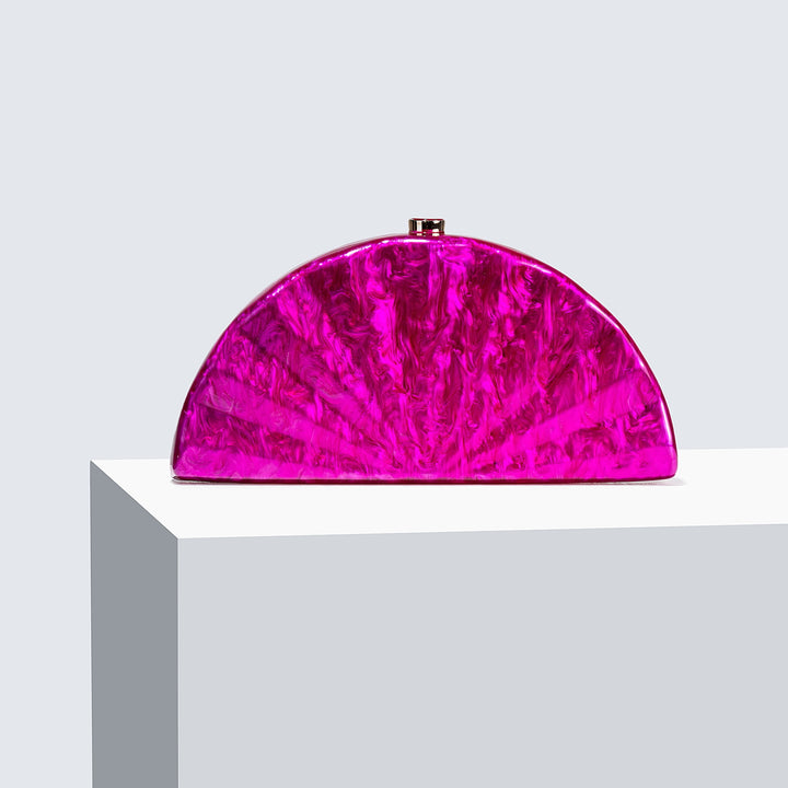 Artistic Half-Moon Clutch