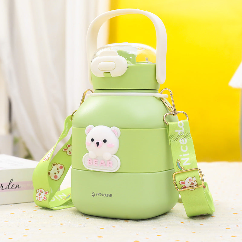 Women Insulated Drinking Bottle with Cute Bear Motif Stornfield