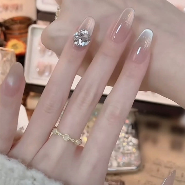 Glossy Natural Finish Press-On Nail Set