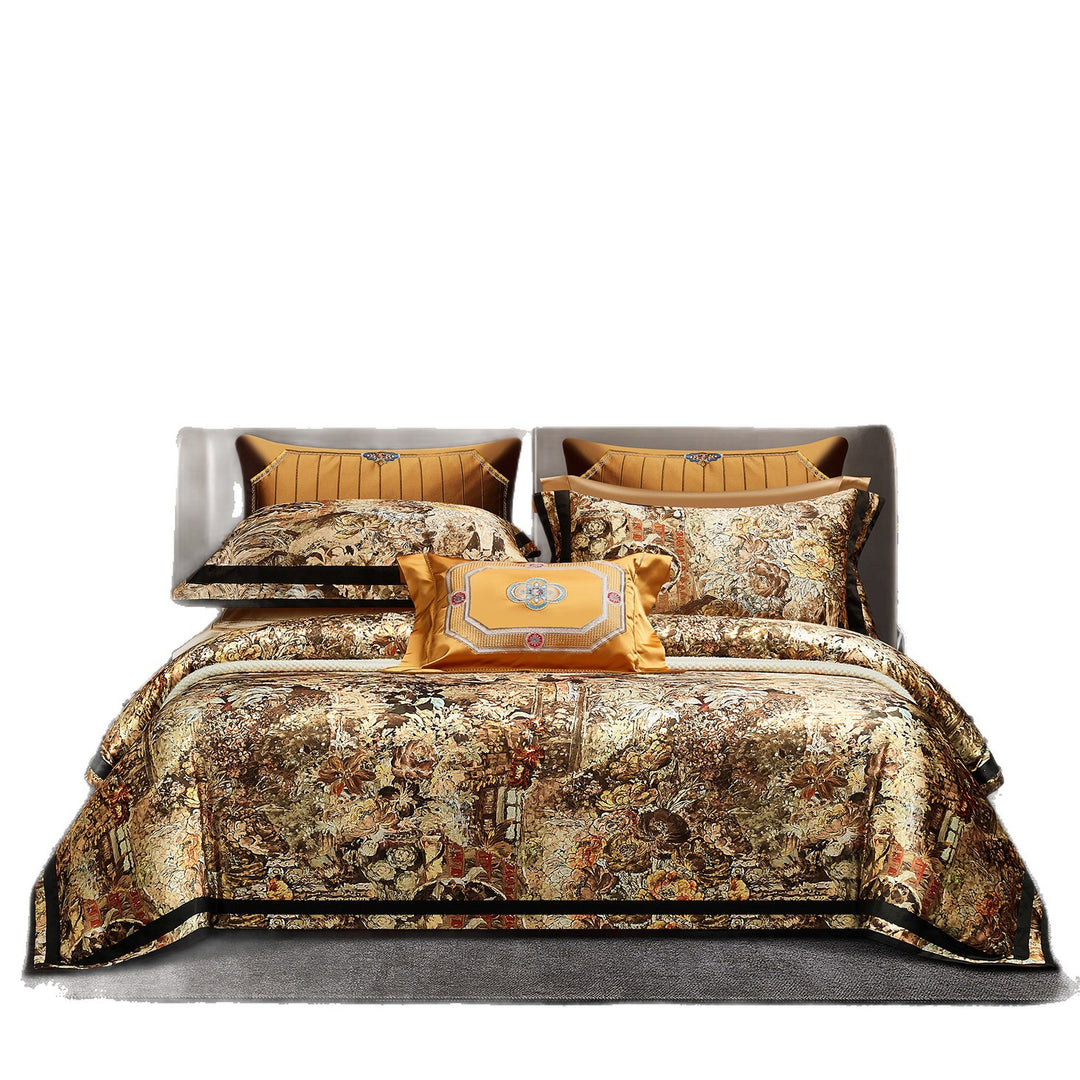 Luxury Embroidered Velvet Floral Duvet Cover Set