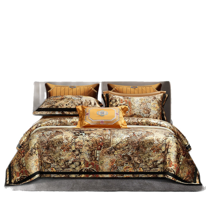 Luxury Embroidered Velvet Floral Duvet Cover Set