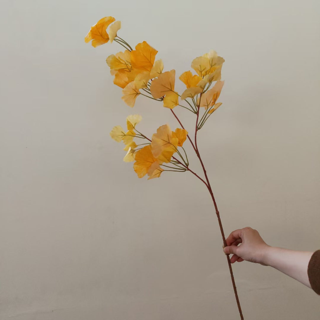 Lifelike Ginkgo Leaf Decorative Stem