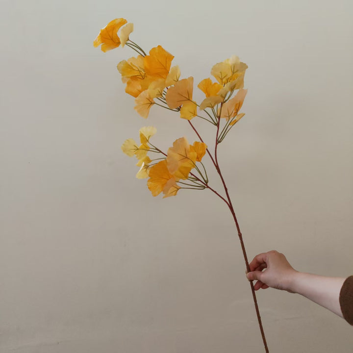 Lifelike Ginkgo Leaf Decorative Stem
